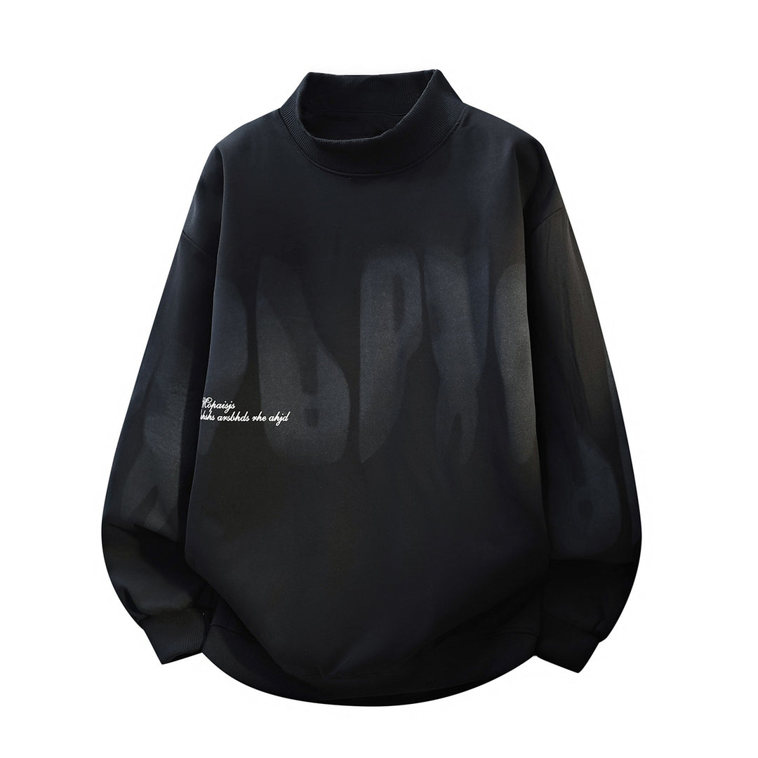 Unisex Oversize-Rundhals-Sweatshirt mit Stehkragen, abstraktem Print & gerippten Bündchen Echoarchiv