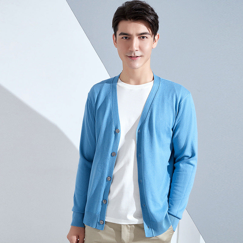 Herren Leichter Feinstrick-Cardigan mit V‑Ausschnitt und Business‑Silhouette Echoarchiv