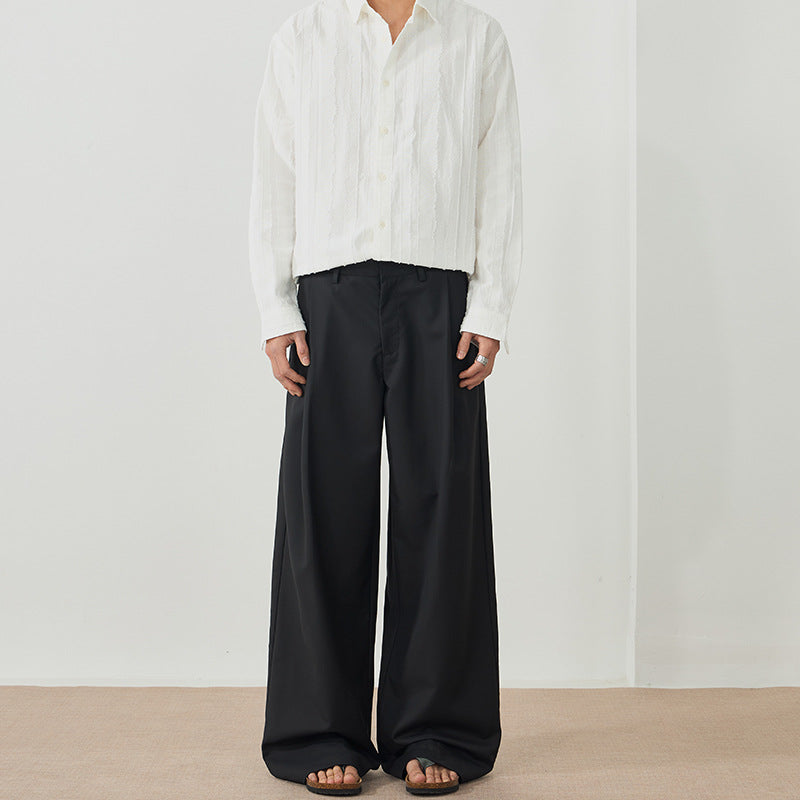 Herren Elegante Palazzo-Hose aus fließendem Twill mit extra weitem Bein Echo Archiv