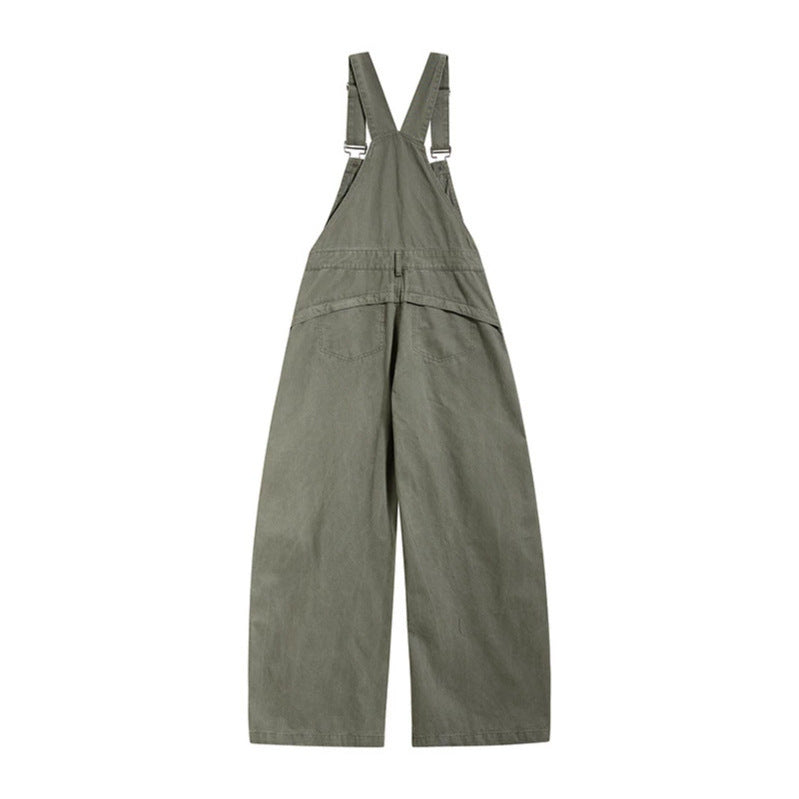 Damen weite Cargo-Latzhose mit verstellbaren Trägern und Multi-Taschen Echoarchiv