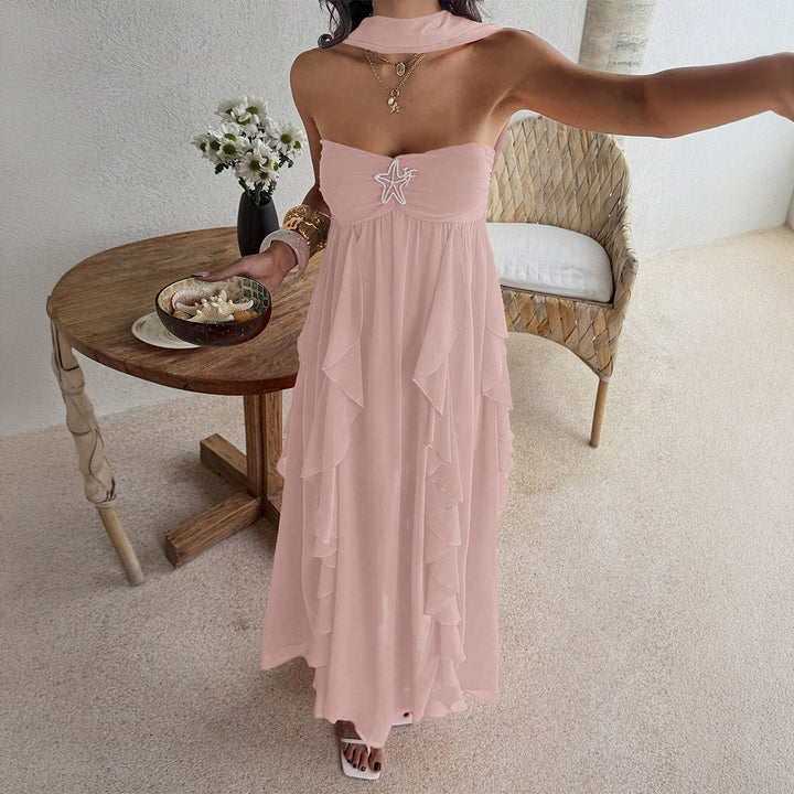 Damen Maxikleid mit schwingendem Rüschendesign und elegantem Bustier Echo Archiv