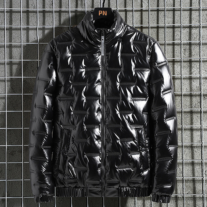 Herren Metallic-gesteppte Thermoisolierte Steppjacke mit hohem Stehkragen Echoarchiv
