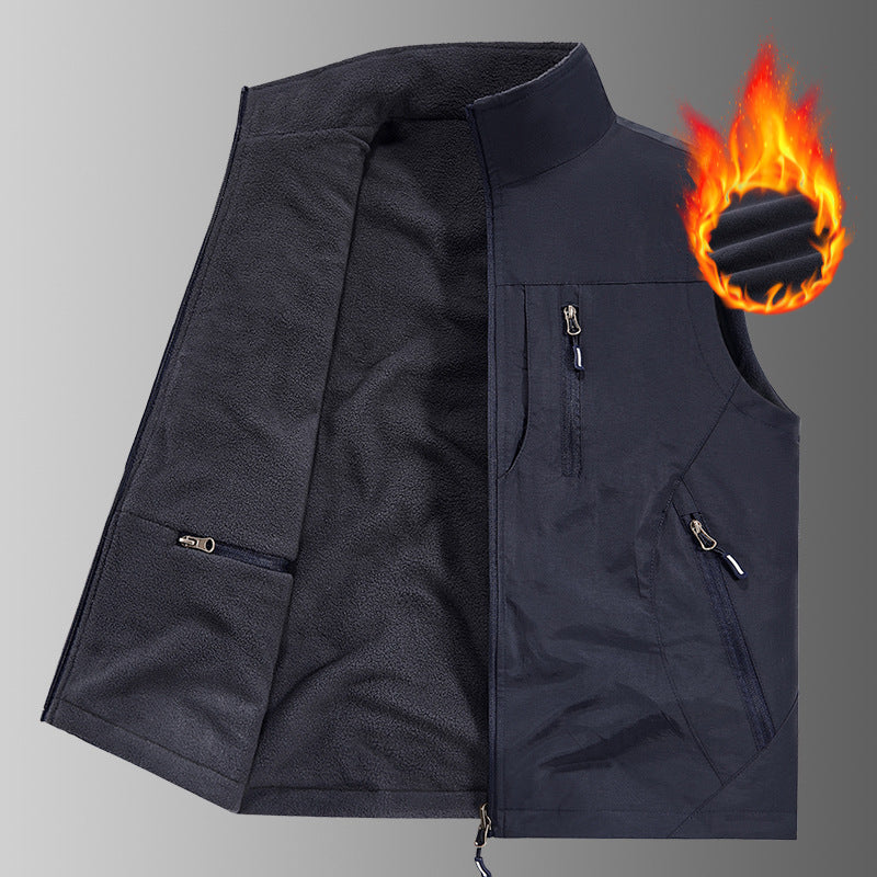 Herren Thermo-Fleece Outdoorweste mit wärmender Teddyfutter-Innenseite, winddichter Außenlage & Multifunktions-Reißverschlusstaschen Echo Archiv