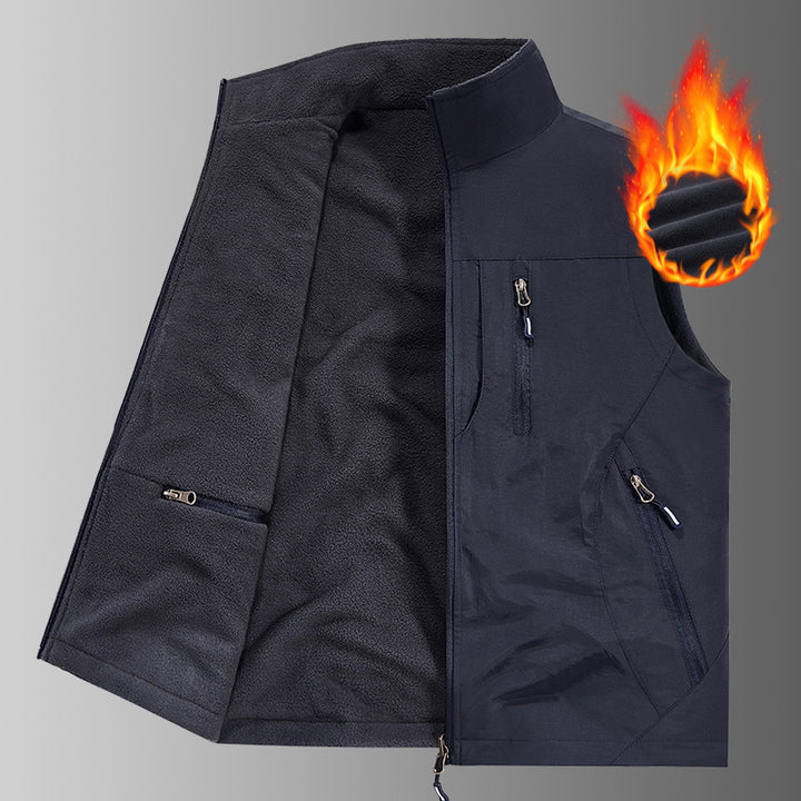 Herren Thermo-Fleece Outdoorweste mit wärmender Teddyfutter-Innenseite, winddichter Außenlage & Multifunktions-Reißverschlusstaschen Echo Archiv