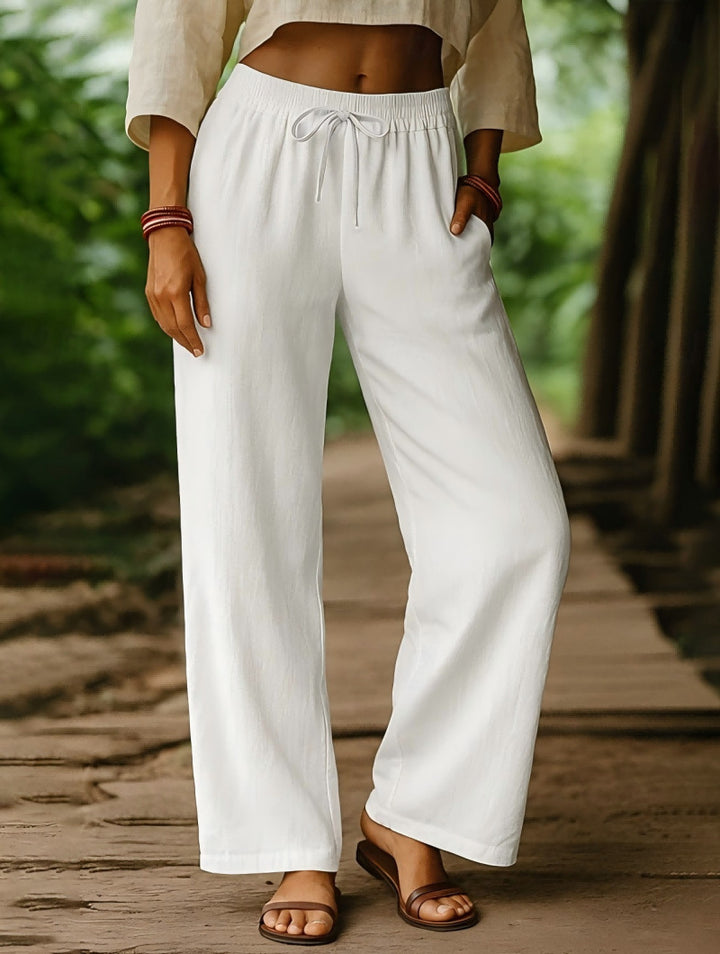 Damen Luftige Freizeithose mit weitem Schnitt und elastischem Bund Echo Archiv