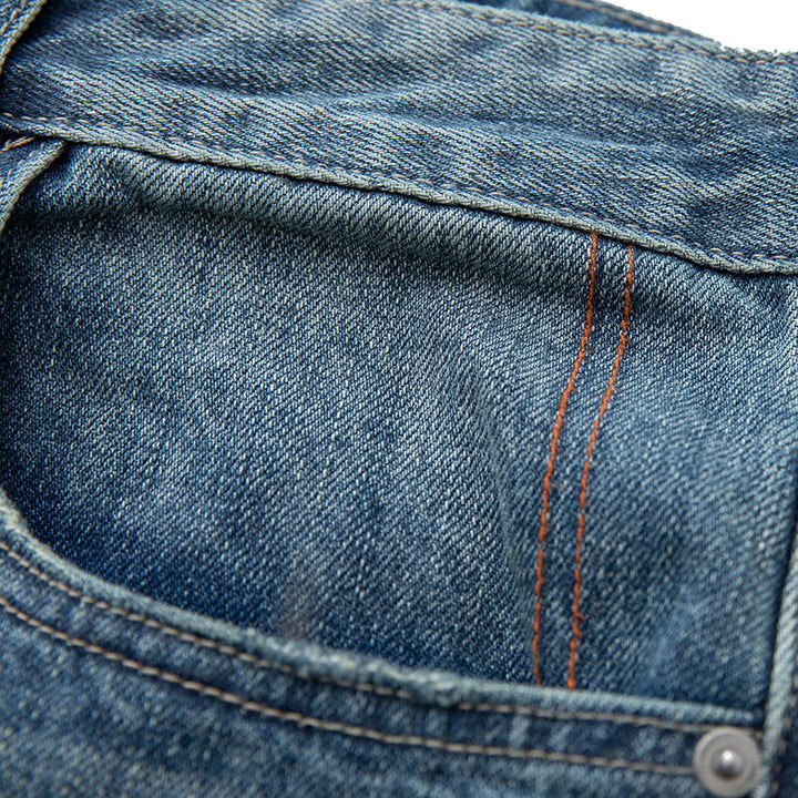 Damen Weite High‑Waist Relaxed Denim-Jeans mit Used‑Look Echoarchiv