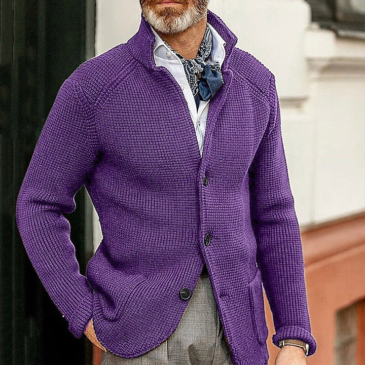 Herren Strickjacke mit Stehkragen und Strukturstrick Echo Archiv