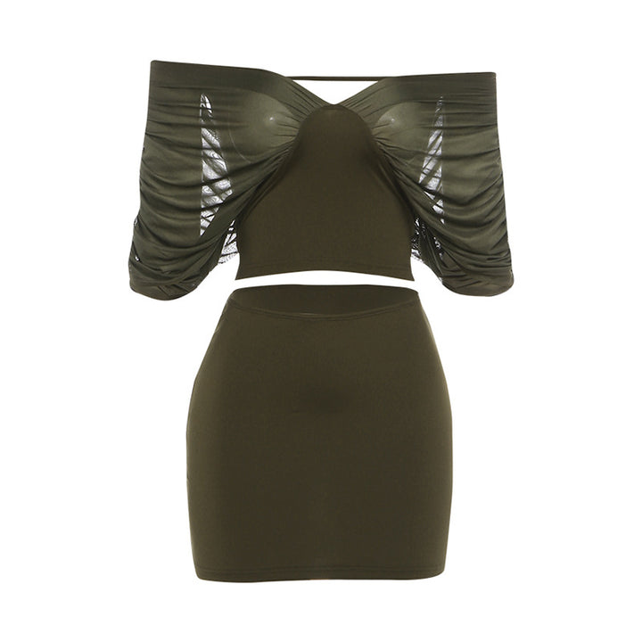 Damen Set mit off-shoulder Oberteil und figurbetontem Rock Echo Archiv