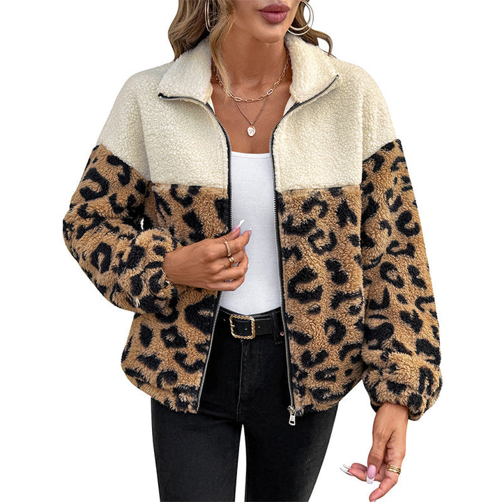 Damen Teddyjacke mit Leopardenmuster Echoarchiv