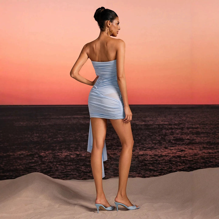 Damen Mini-Designerkleid mit raffinierter Drapierung Echo Archiv