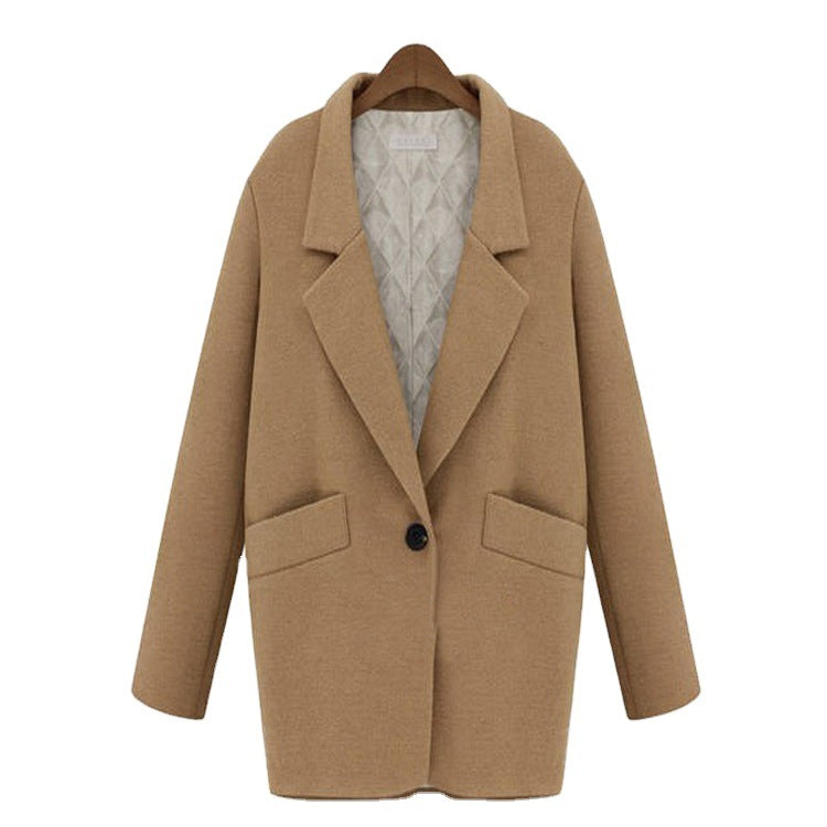 Damen Oversize Wollmix Shortcoat mit gesteppter Innenfütterung und Pattentaschen Echoarchiv