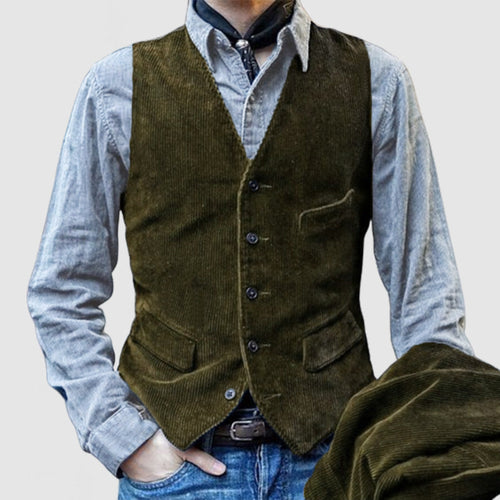 Herren Weste im klassischen Kord-Design mit eleganten Taschen und hochwertiger Verarbeitung Echoarchiv