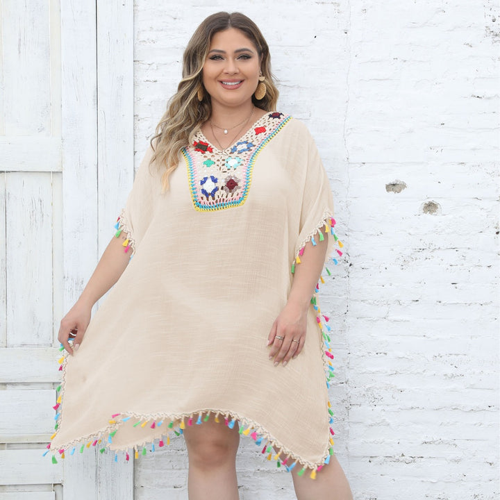Damen Strandtunika mit fransigen Details Echo Archiv