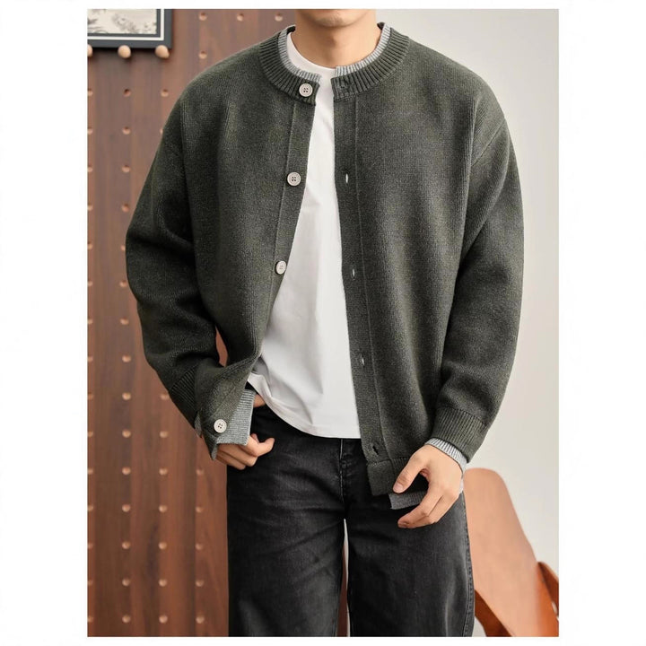 Herren Modische Strickjacke mit Rundhalsausschnitt Echo Archiv