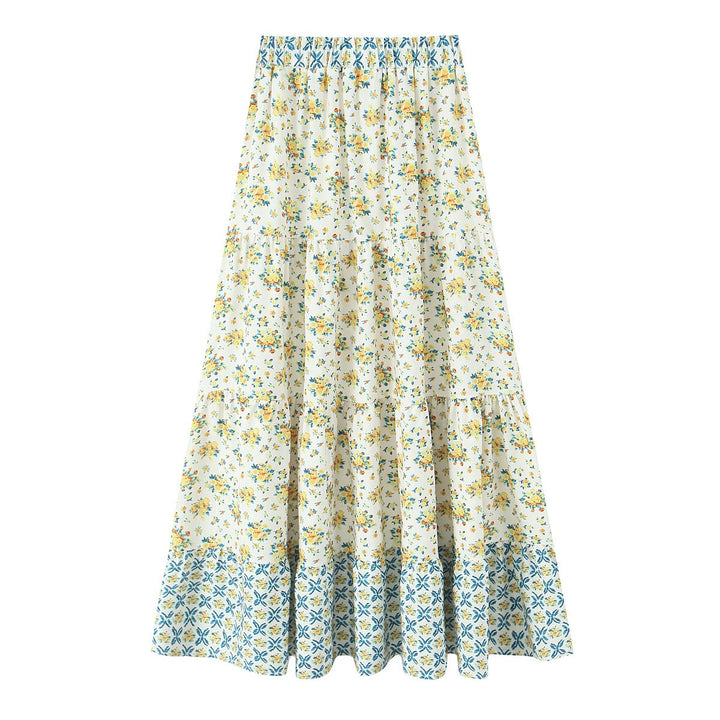 Damen Maxirock mit verspieltem Patchwork-Muster und voluminöser Silhouette Echo Archiv
