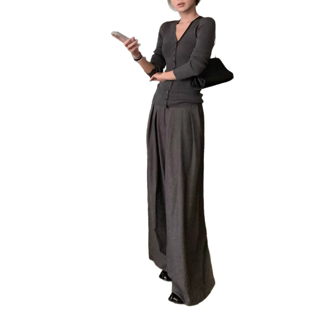 Damen Elegante weite Hochbundhose Echoarchiv