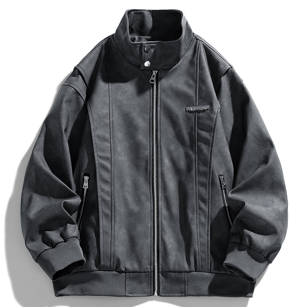 Herren lässige Übergangsjacke mit hohem Kragen und praktischen Reißverschlusstaschen Echoarchiv