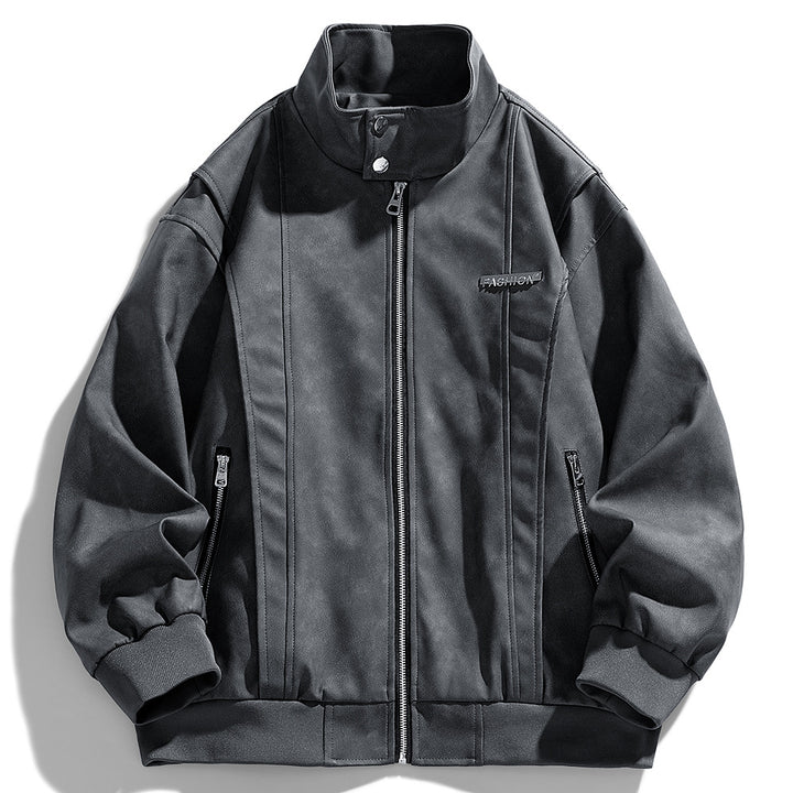 Herren lässige Übergangsjacke mit hohem Kragen und praktischen Reißverschlusstaschen Echoarchiv