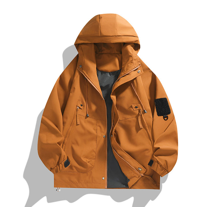 Herren leichte Outdoor-Jacke mit modernen Taschen und verstellbarem Kapuzenkragen Echoarchiv