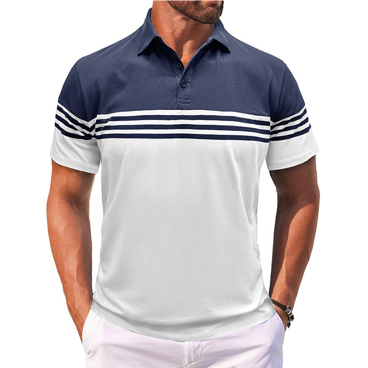Herren Polo-Shirt mit modernem Streifenmotiv und atmungsaktivem Gewebe Echoarchiv