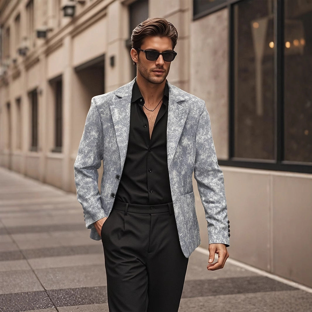 Herren eleganter, strukturierter Anzugblazer Echoarchiv
