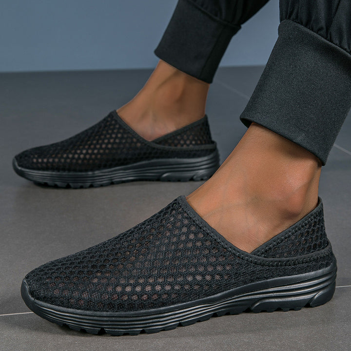 Damen nan luftige Schlupfsneaker mit Honigwaben-Strickoberteil und gedämpfter Komfortsohle Echo Archiv