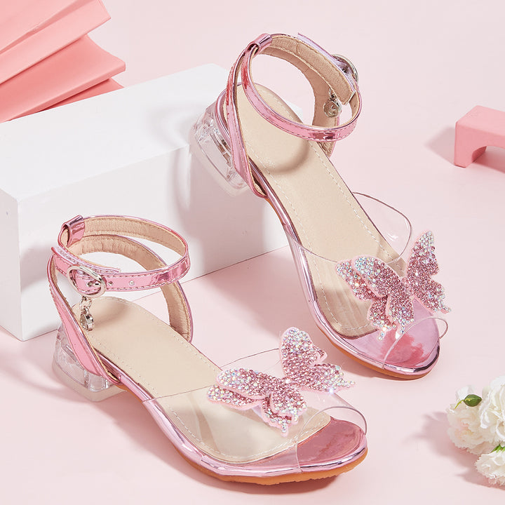 Mädchen Bunte Sandalen mit funkelnder Schmetterlingsapplikation Echo Archiv