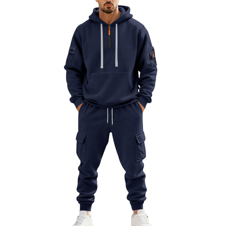 Herren stylischer Hoodie- und Cargo-Jogginganzug mit funktionalen Taschen Echoarchiv