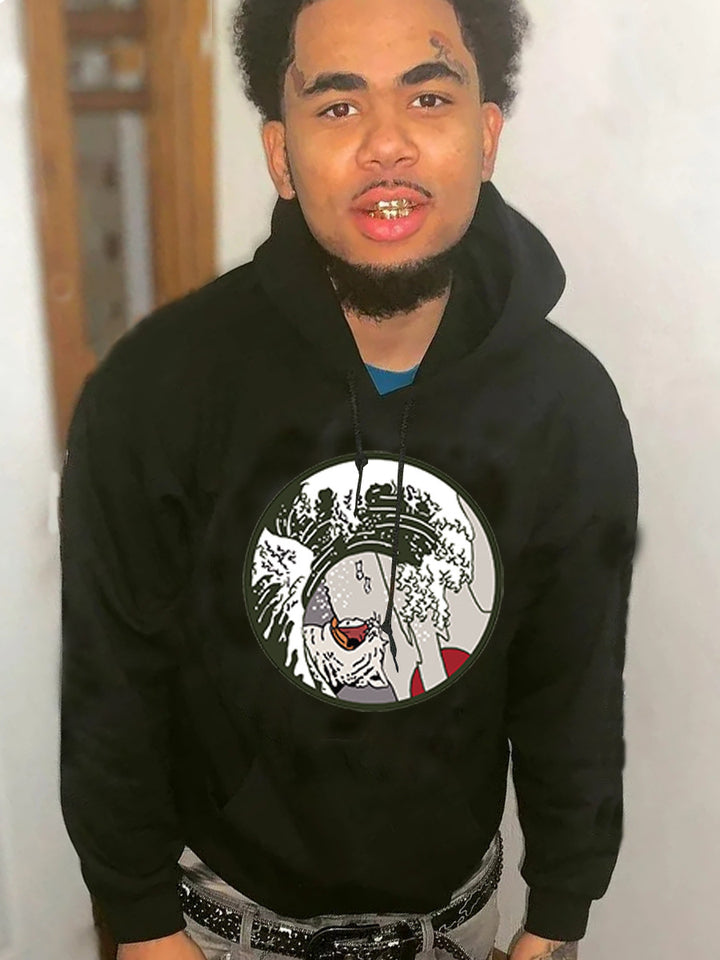Herren Kapuzenpullover mit kreativer Welle Grafik Echoarchiv