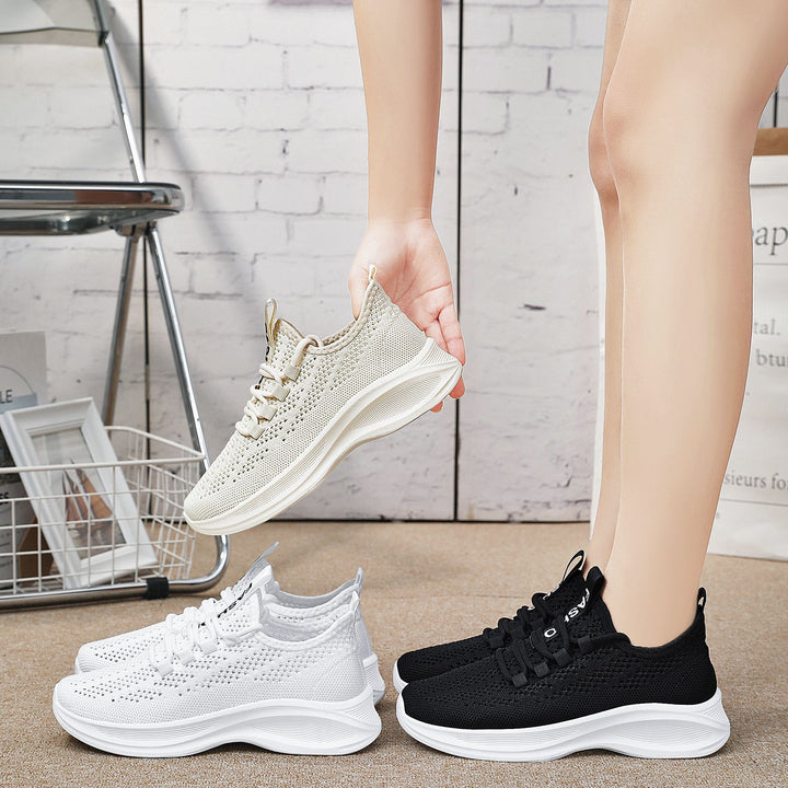 Damen nan gestrickter Slip-On Komfort-Sneaker mit sockenähnlichem Schaft, atmungsaktivem 3D-Mesh und gedämpfter EVA-Keilsohle Echo Archiv