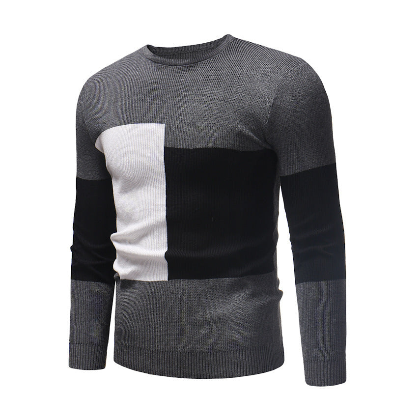 Herren modischer Strickpullover mit exklusivem Farbblockdesign Echoarchiv