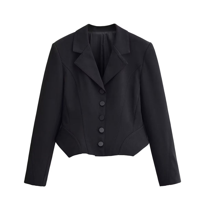 Damen Taillierter Cropped-Blazer mit Prinzessnähten und 5-Knopfreihe Echo Archiv