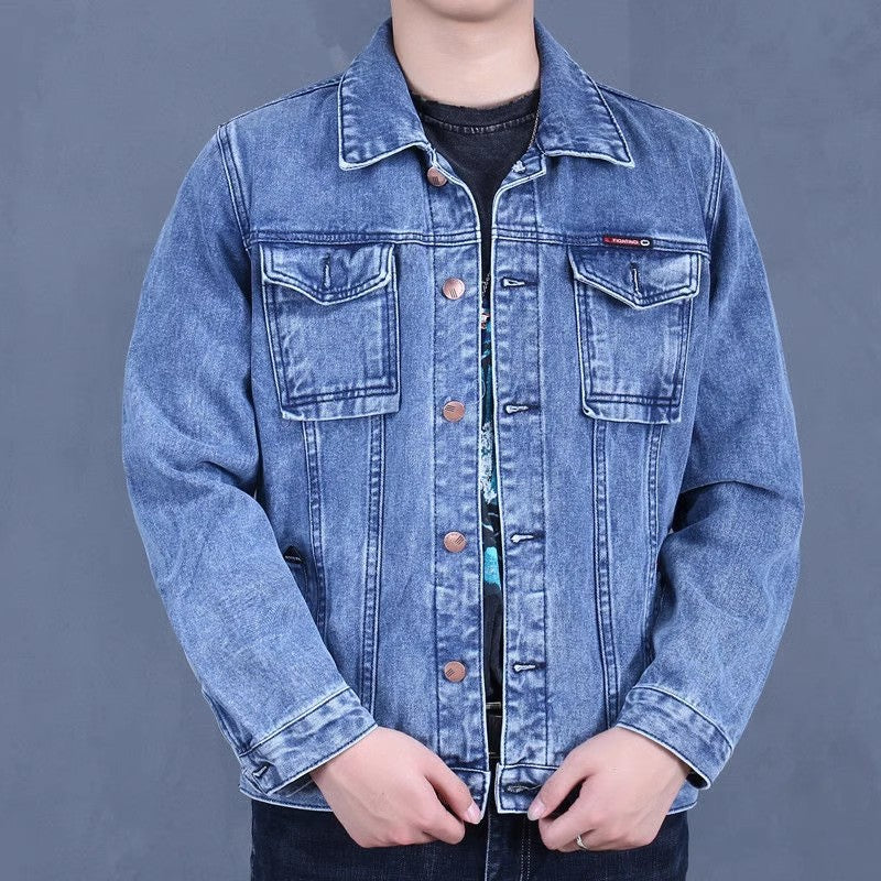 Herren Modische Denimjacke im Vintage-Stil Echoarchiv
