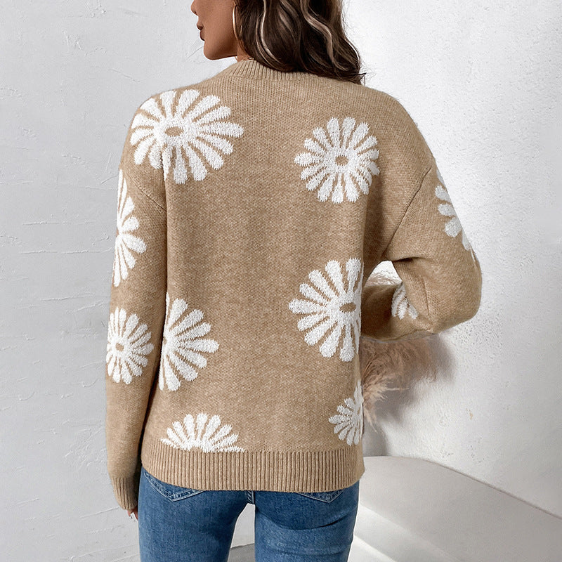 Damen Lässiger Pullover mit Blumenmuster Echo Archiv