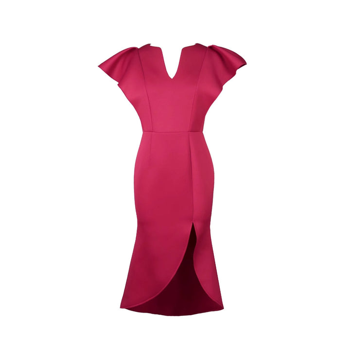 Damen figurbetontes Abendkleid mit voluminösen Rüschendetails Echo Archiv