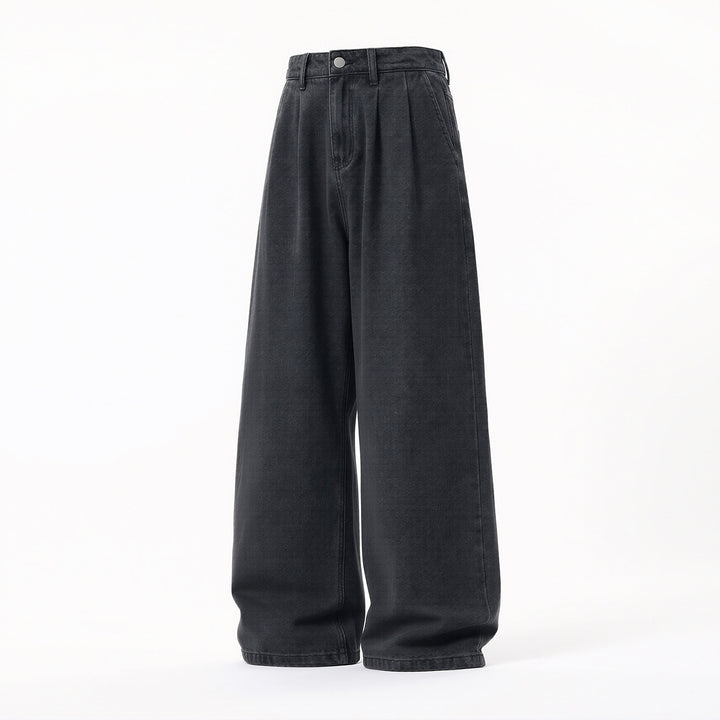 Damen Extraweite High‑Waist Denim‑Palazzohose mit soften Bundfalten Echo Archiv