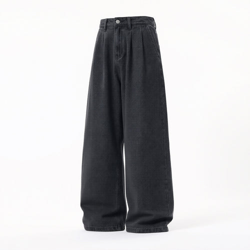 Damen Extraweite High‑Waist Denim‑Palazzohose mit soften Bundfalten Echo Archiv