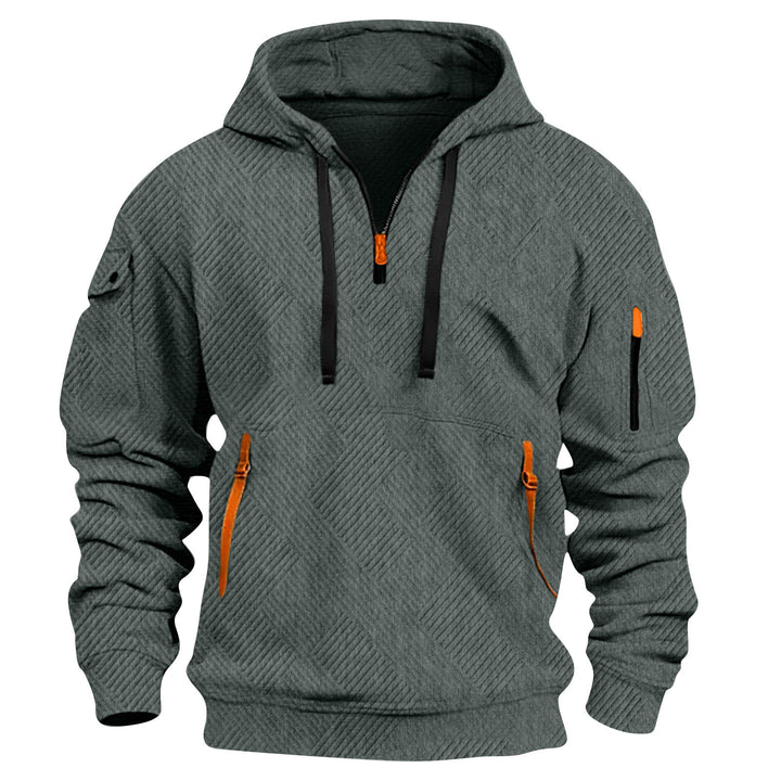 Herren Kapuzenpullover mit praktischen Reißverschlusstaschen und innovativem Strukturdesign Echoarchiv