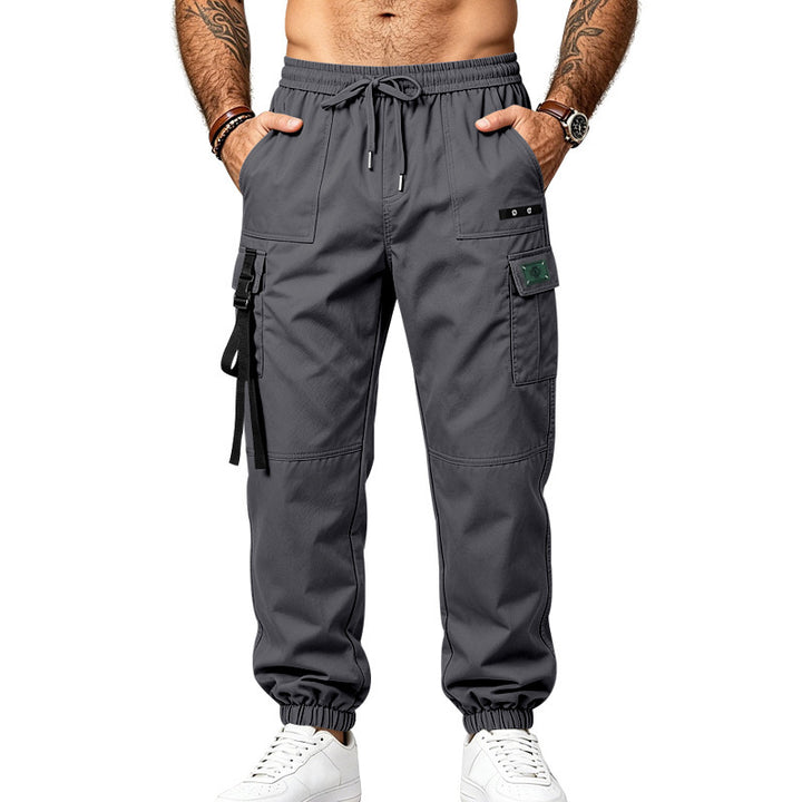 Herren Multifunktionale Cargo-Jogginghose mit Elastikbund, Gurt- und Taschen-Details Echoarchiv