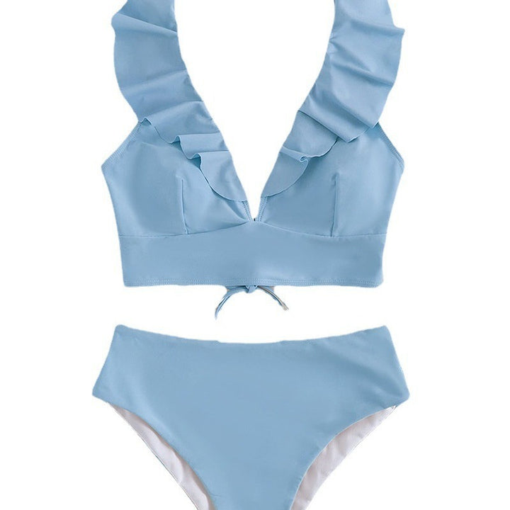 Damen Bikini mit elegantem Rüschendesign und hoch geschnittenem Höschen Echo Archiv