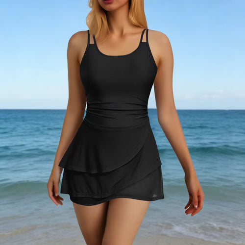 Damen Strandkleid mit voluminösem Wickeldetail Echo Archiv