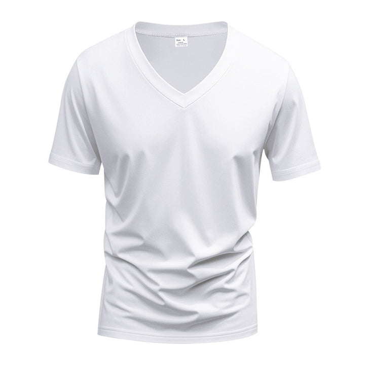 Herren Sportliches Kurzarm-T-Shirt mit V-Ausschnitt und funktionalem Mesh-Gewebe Echoarchiv