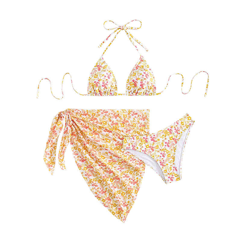 Damen Triangel-Bikini-Set mit floralem Wickeltuch Echo Archiv