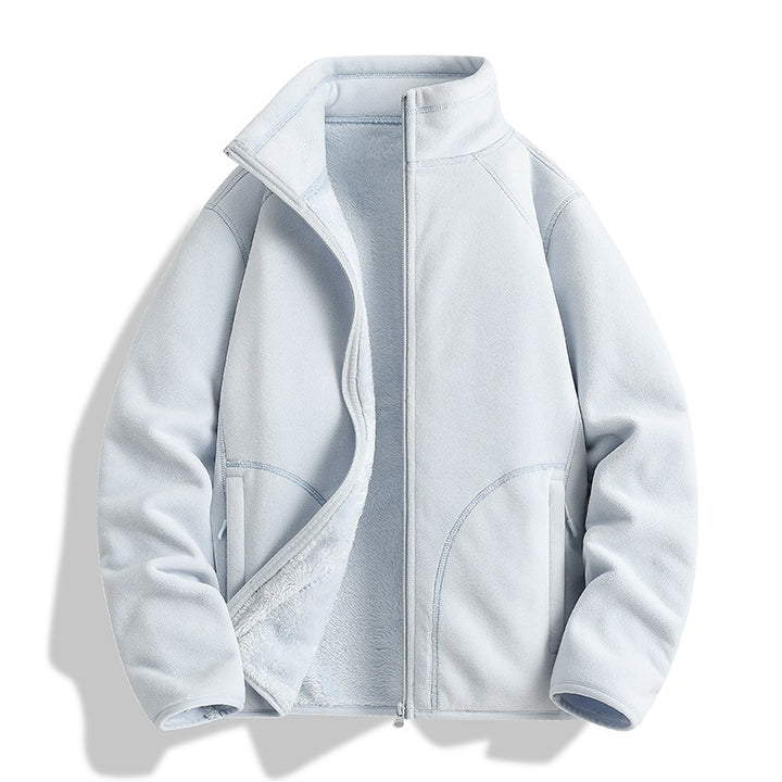Herren Fleecejacke mit Sherpa‑Teddyfutter, Stehkragen & Zwei‑Wege‑Reißverschluss Echoarchiv