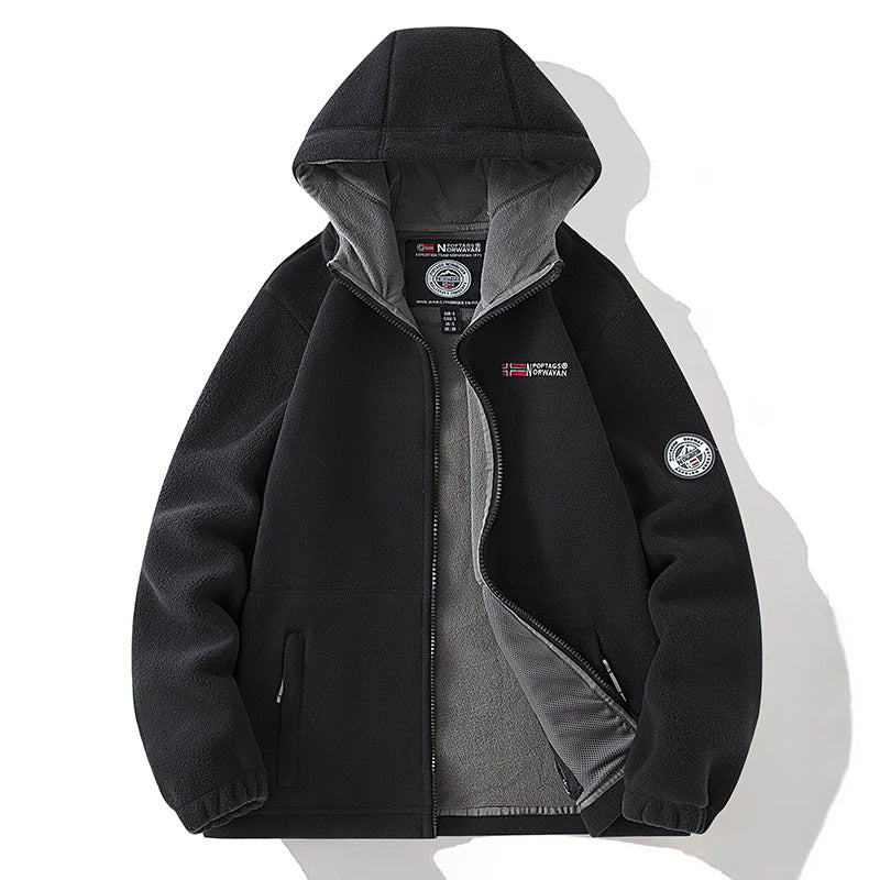 Unisex Kapuzen-Fleecejacke mit wärmender Microfleece-Innenlage, durchgehendem Reißverschluss und elastischen Bündchen Echo Archiv