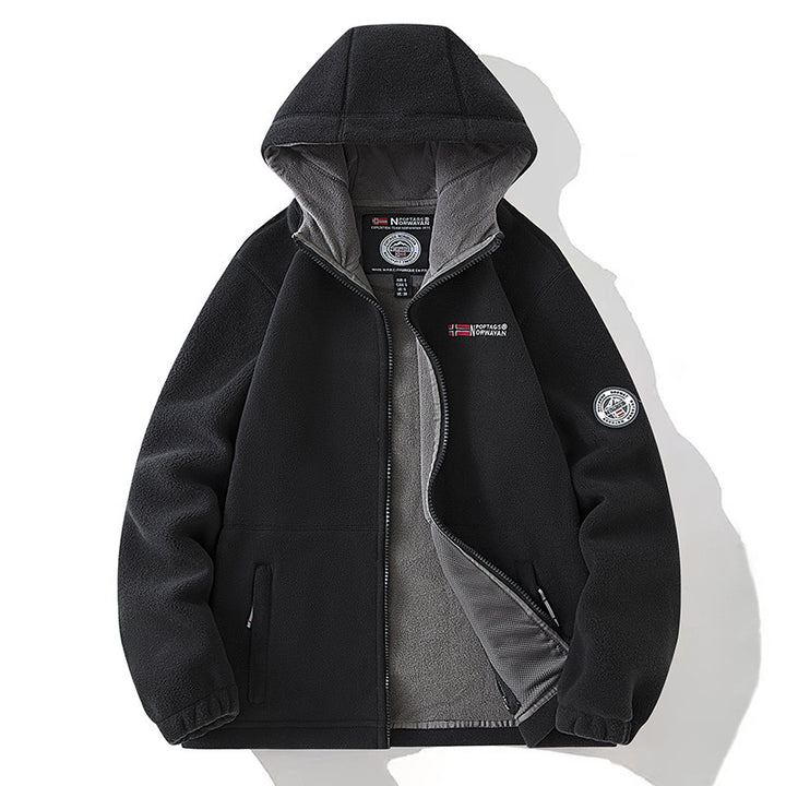 Unisex Kapuzen-Fleecejacke mit wärmender Microfleece-Innenlage, durchgehendem Reißverschluss und elastischen Bündchen Echo Archiv
