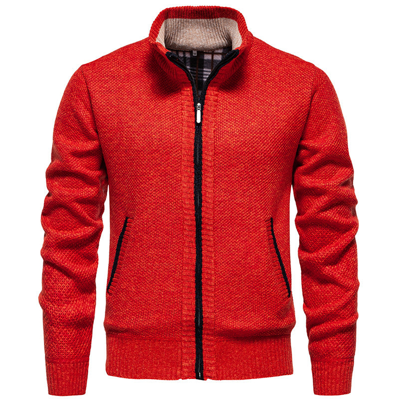 Herren sportliche Strickjacke mit Stehkragen Echoarchiv
