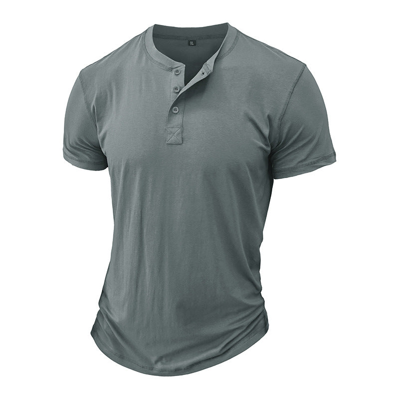 Herren Henley-T-Shirt mit Knopfleiste und modernem Schnitt Echoarchiv