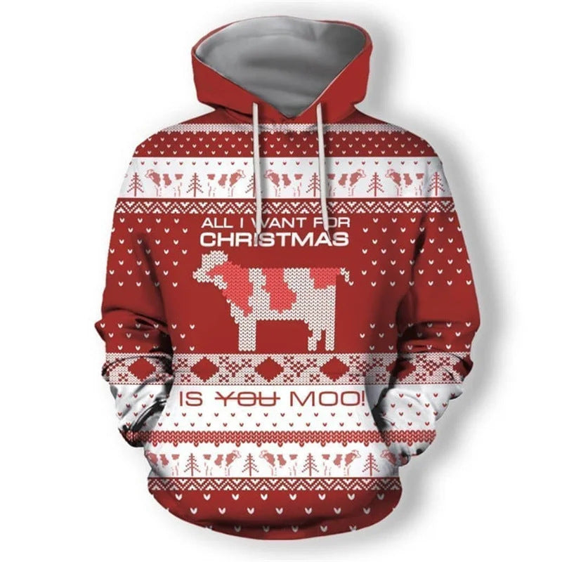 Damen Lustiger Kapuzenpullover mit weihnachtlichem DJ-Design Echoarchiv