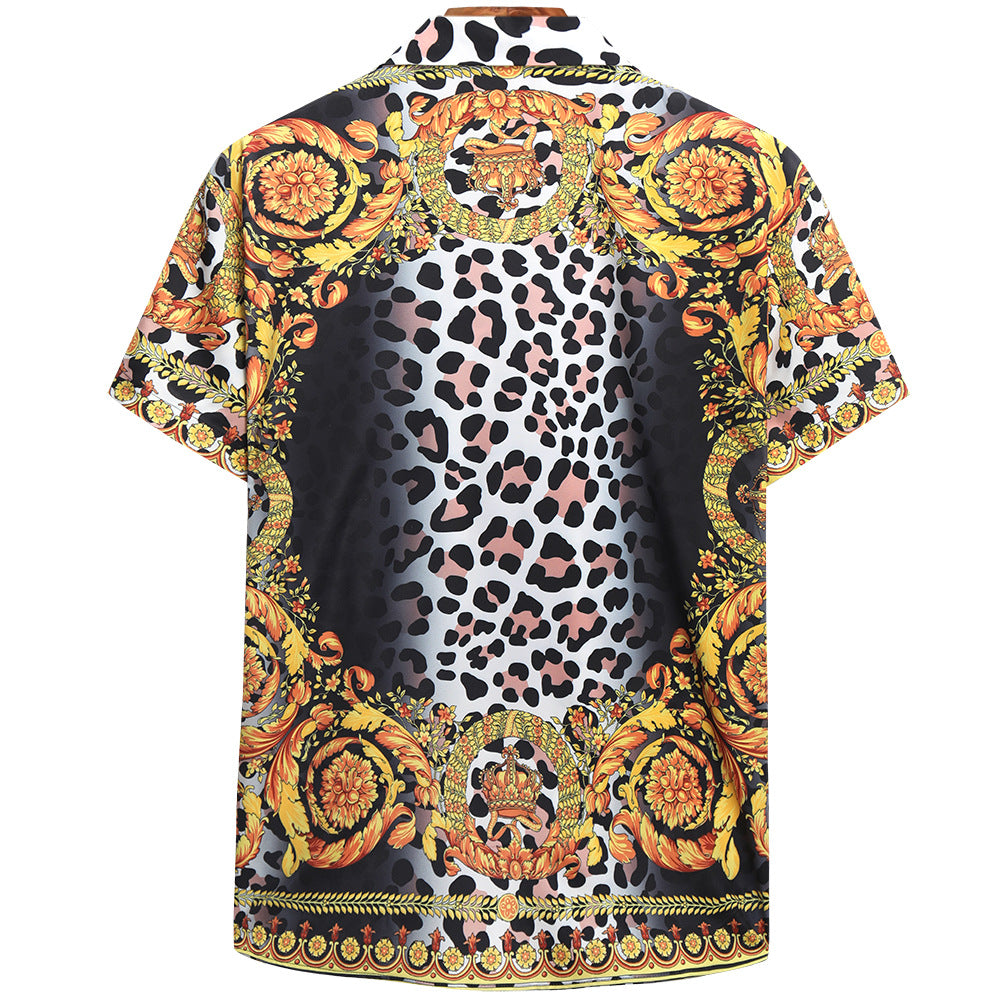 Herren Kurzarmhemd mit extravagantem Druck und luxuriösem Design Echoarchiv